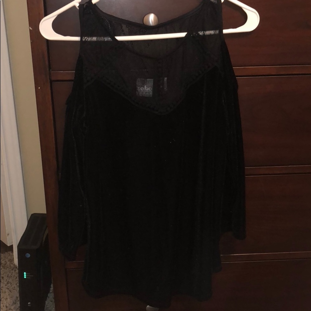 half sleeve velvet top